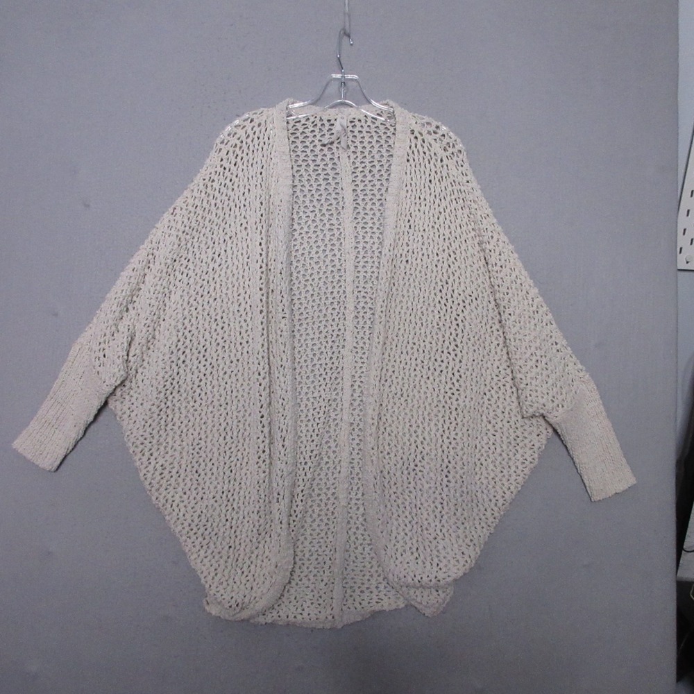 Melissa McCarthy Sweater Cardigan Plus 2X Beige Open Knit‎ Coastal Relaxed Fit